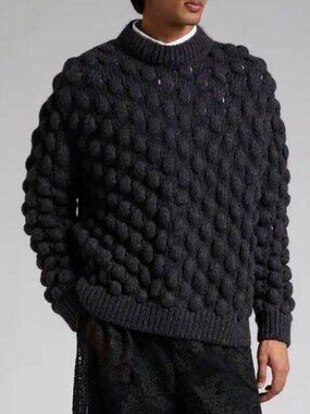 NEW SIMONE ROCHA Women’s Mohair Wool Blend Sweater – Black